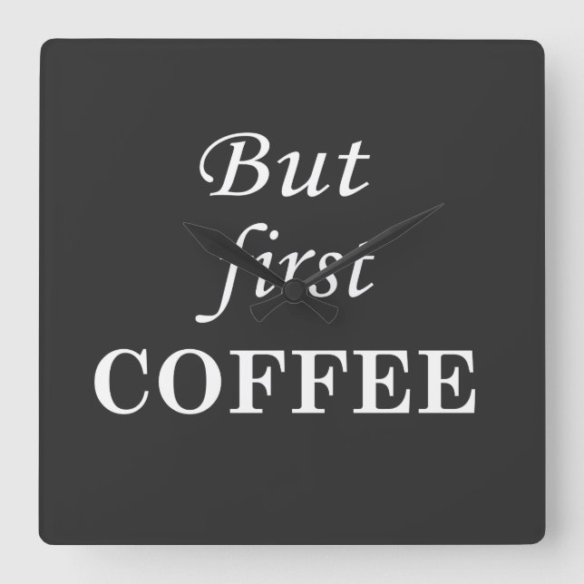 Svaga kaffetopporttecken fyrkantig klocka (Framsida)