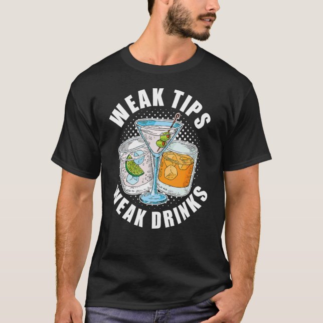 Svaga tips Svag Drinks Restaurant Server Servitör  T Shirt (Framsida)