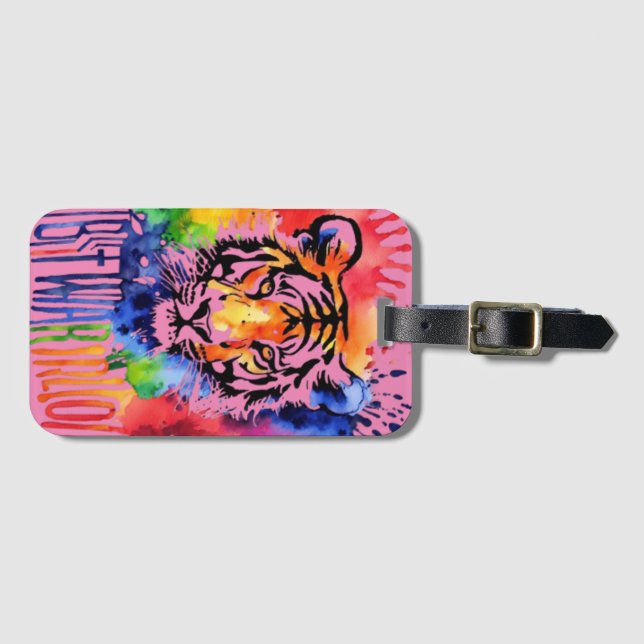 Svaga vattenfärgsfärgad tiger bagagebricka (Framsida horisontal)