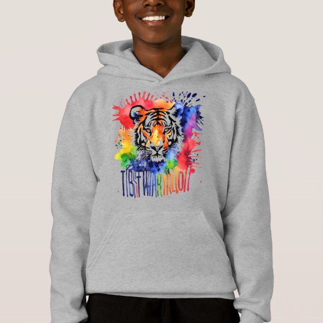 Svaga vattenfärgsfärgad tiger t shirt (Framsida)