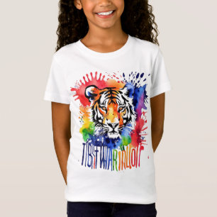 Svaga vattenfärgsfärgad tiger t shirt
