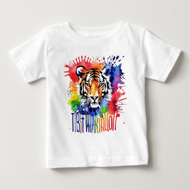 Svaga vattenfärgsfärgad tiger t shirt (Framsida)