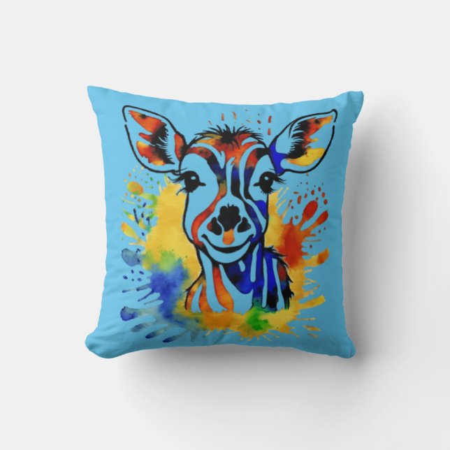 Svaga vattenfärgsfärgade antelopar kudde (Framsida)