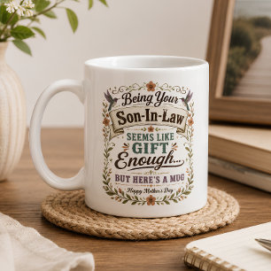 Svågerpresent Noggrann Glad Mors Dag Blommig Kaffemugg