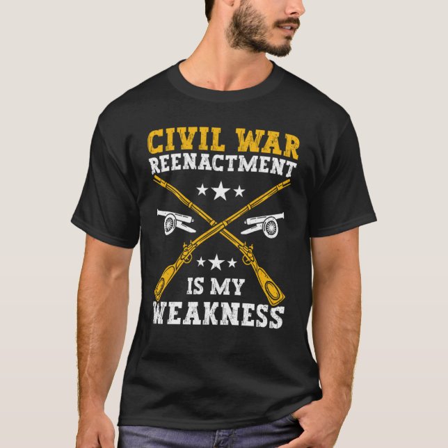 Svaghet i den civila Krig-reaktionen American Civi T Shirt (Framsida)