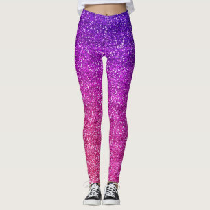 Svagt Lila och Rosa Glitter Leggings