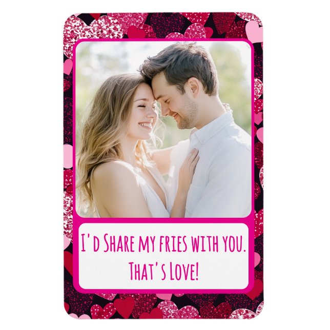 Svagt Rosa Hjärtar  mina färjor flexibla Magnet (Vertikal)