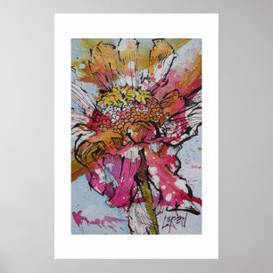 Svagt Zinnia 001 / Konstnär Larry Lerew Poster