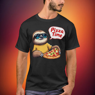 Sval dovendyr som äter pizza med pratbubbla Pizza T Shirt