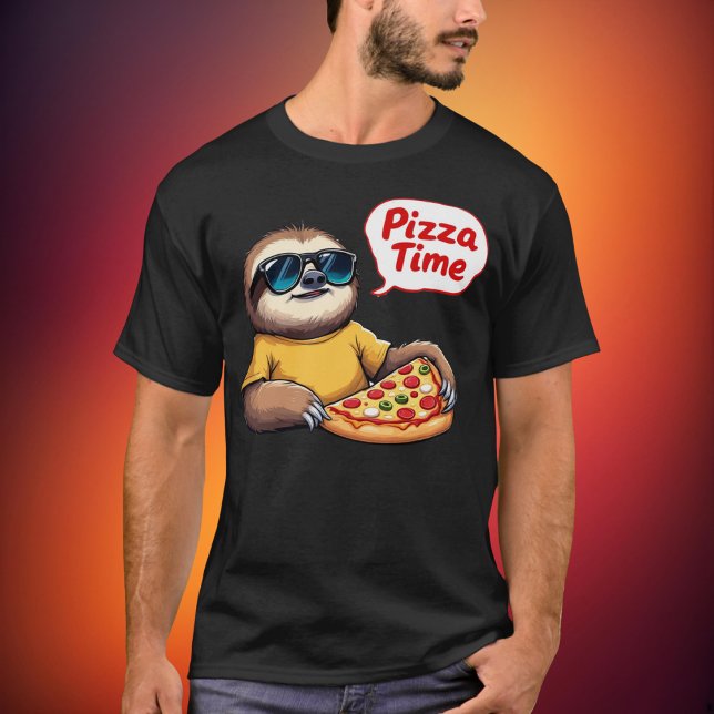 Sval dovendyr som äter pizza med pratbubbla Pizza T Shirt (Skapare uppladdad)