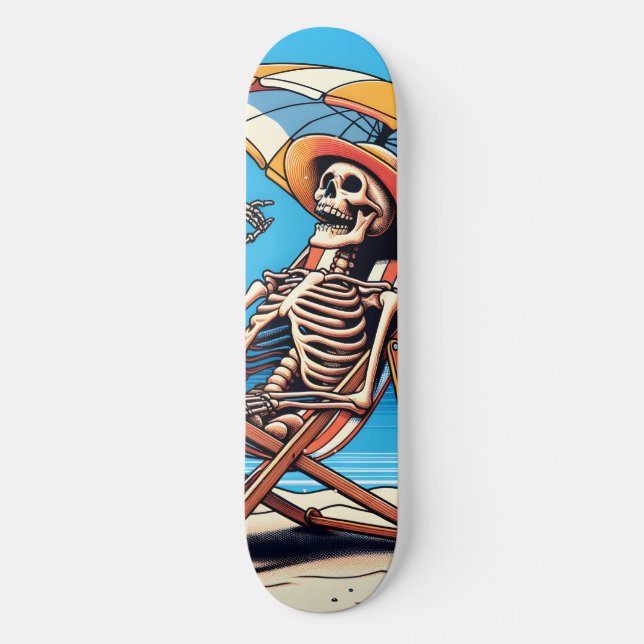 Sval Skelett Sommar Mini Skateboard Bräda 18,5 Cm (Framsida)