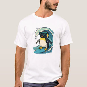 Sval Surfande Pingvin med Solglasögon T Shirt