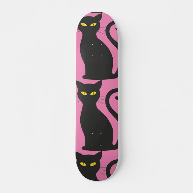 SVAL SVART KATT RÖD SKATEBOARD (Framsida)