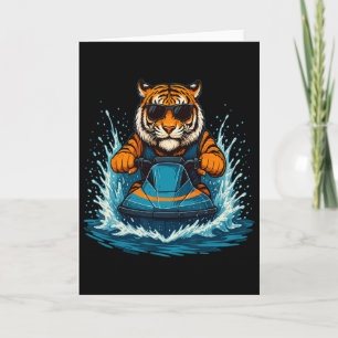 Sval Tiger Med Solglasögon Sommar Vibes Katt Jet S Kort