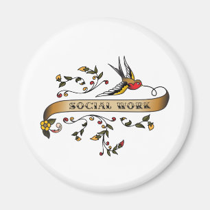 Svala och rulla med socialt arbete magnet