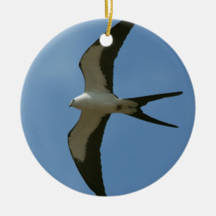 Svala-tailed drake julgransprydnad keramik