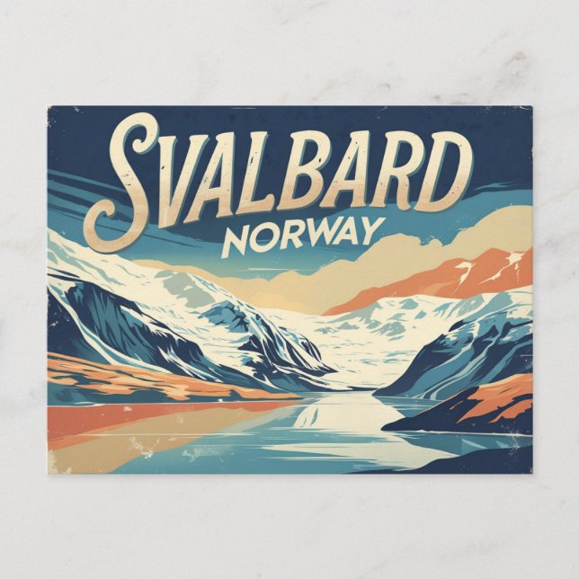 Svalbard Arktisk Vintage Vykort (Framsida)