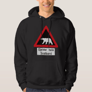 Svalbard Isbjørn skylt Gjelder hele Norge Hoodie