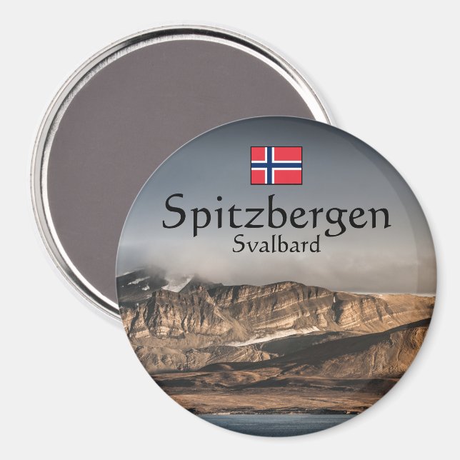 Svalbard landskapsfoto magnet (Front/Back)