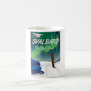svalbard Norge norrsken resaffisch Kaffemugg