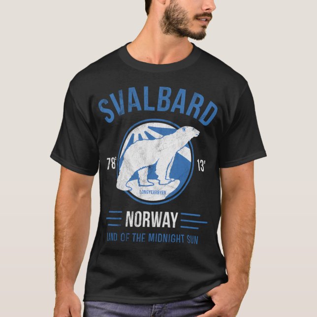 Svalbard Norge Polar Bear Arktis T Shirt (Framsida)