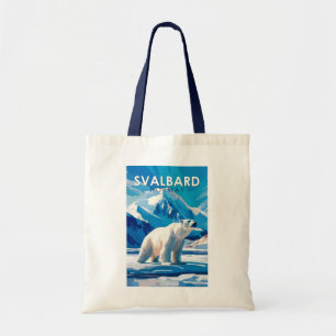 Svalbard Norge Polar Bear Travel Art Vintage Tygkasse