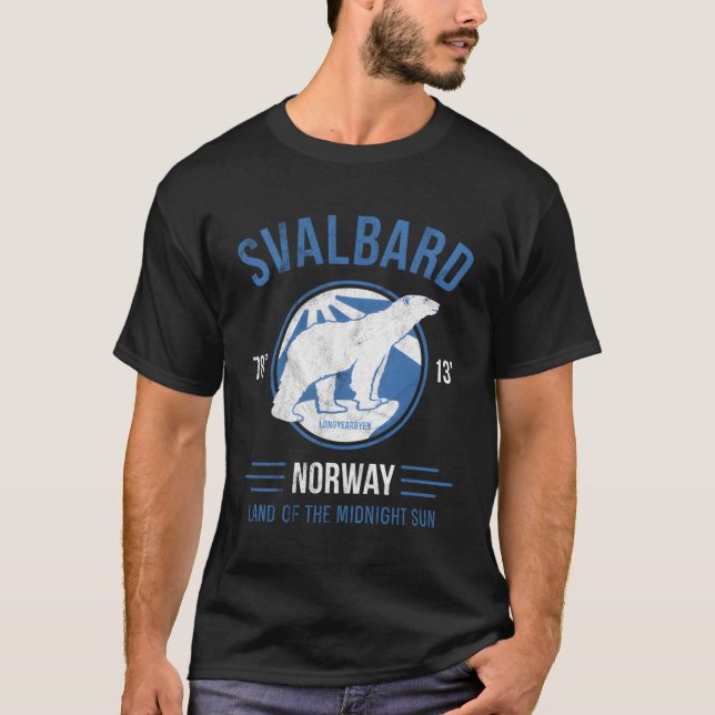 Svalbard Norge Polar Bears Longyearbyen Gif T Shirt (Framsida)
