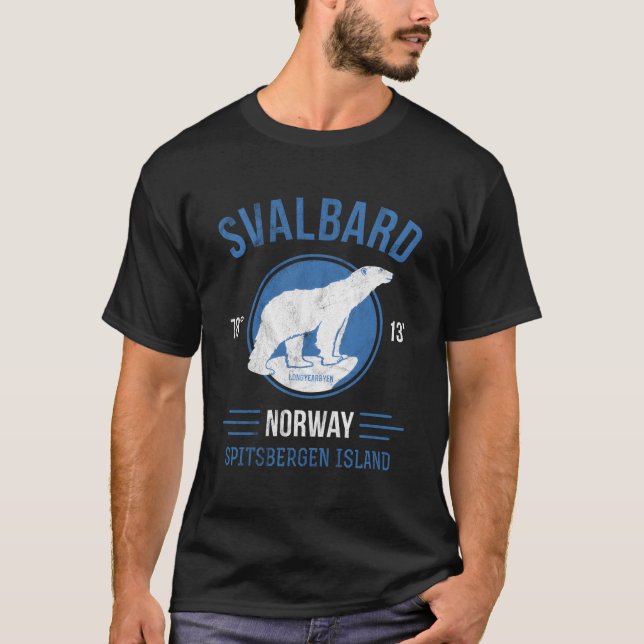 Svalbard Norge Sweater Polar Bear Longyearbyen Co. T Shirt (Framsida)