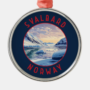 Svalbard-Norgens retro-ringcirkel Julgransprydnad Metall