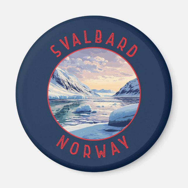 Svalbard-Norgens retro-ringcirkel Magnet (Framsidan)