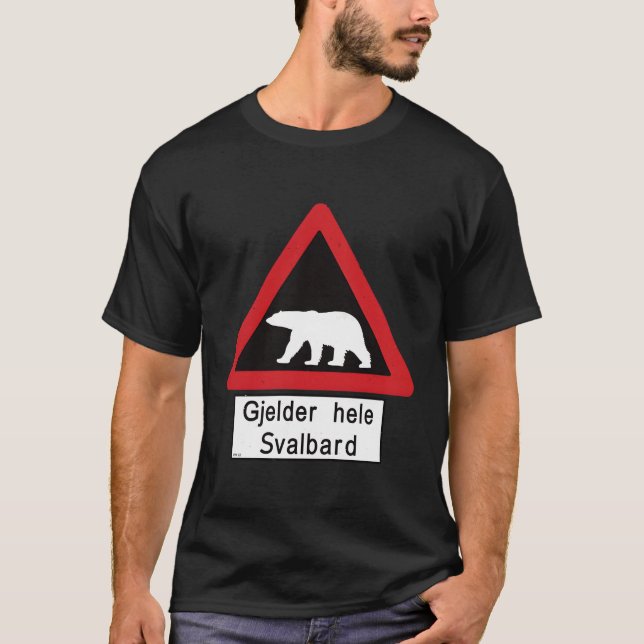 Svalbard Polar Bear Sign Gjelder Hele Spitsbergen T Shirt (Framsida)