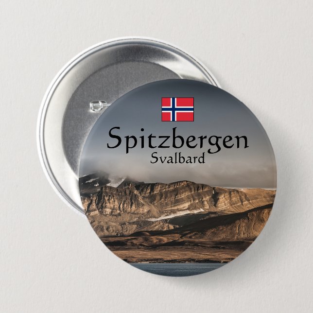 Svalbard-souvenir  knapp (Framsida & baksida)