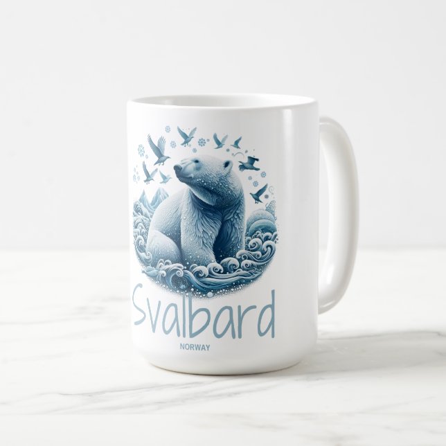 Svalbard Spitsbergen Artistic polar björn, Norge Kaffemugg (Framsida höger)