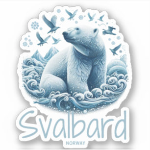 Svalbard Spitsbergen Konstnärlig isbjörn, Norge Klistermärken