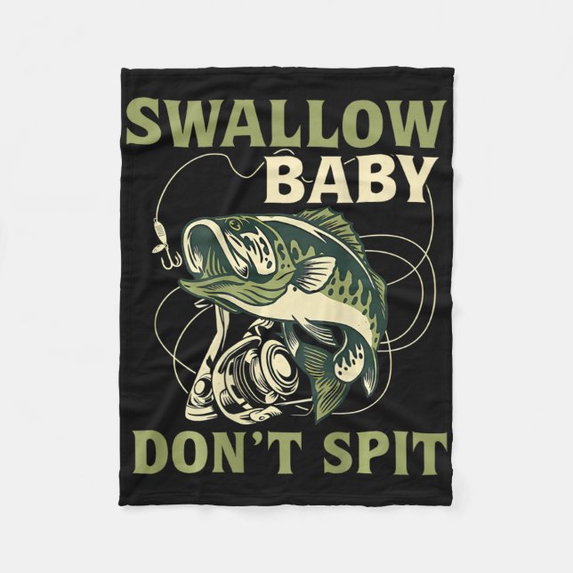 Svälj Baby Dont Spit Funny Fish Fishes Tees Fleecefilt (Framsidan)
