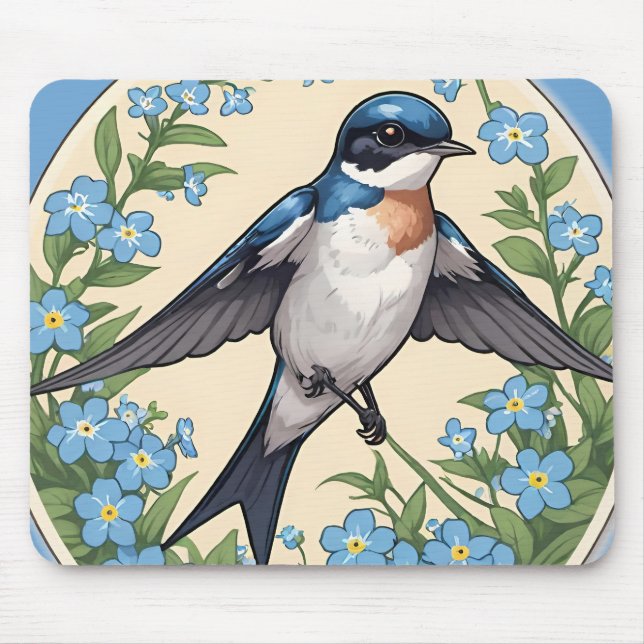 Svälj Bird sväljer fåglar glömma mig inte Musmatta (Framsidan)