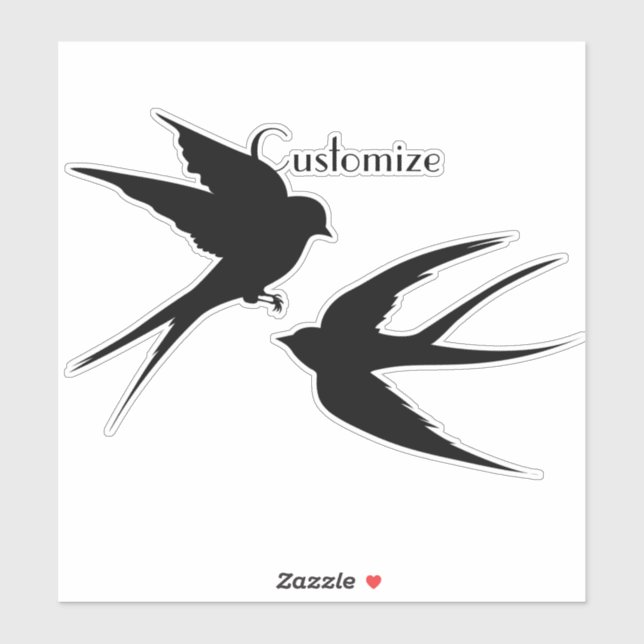 Svälj Birds Silhouettes Thunder_Cove Klistermärken (Ark)