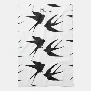 Svälj Birds Silhouettes Thunder_Cove Kökshandduk