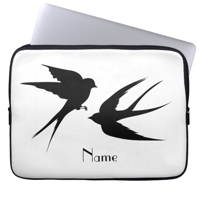 Svälj Birds Silhouettes Thunder_Cove Laptop Fodral (Framsidan)