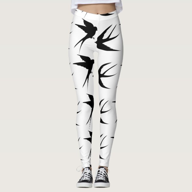 Svälj Birds Silhouettes Thunder_Cove    Leggings (Framsida)