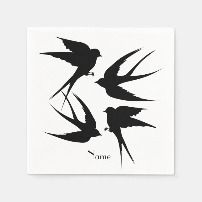 Svälj Birds Silhouettes Thunder_Cove Pappersservett (Framsidan)