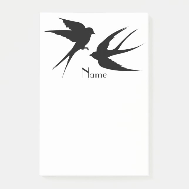 Svälj Birds Silhouettes Thunder_Cove Post-it Block (Framsida)