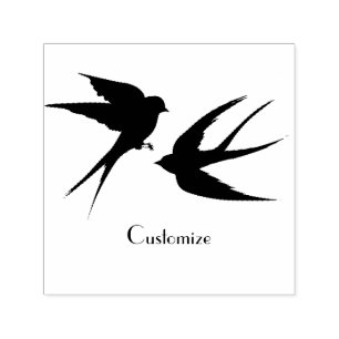 Svälj Birds Silhouettes Thunder_Cove Självfärgande Stämpel