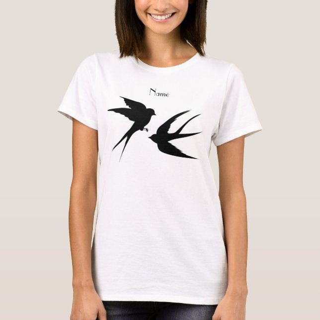 Svälj Birds Silhouettes Thunder_Cove   T Shirt (Framsida)