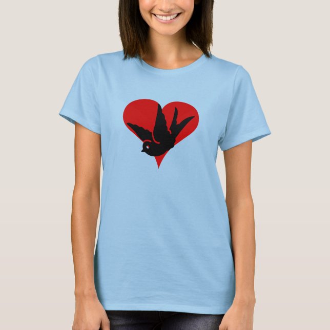 svälj Heart Ginger och Tonic Red Ringer Rockab Tee (Framsida)