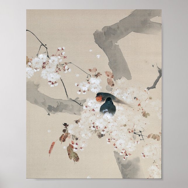 Svälj i Blommarna Cherry, Watanabe Seitei Poster (Framsidan)