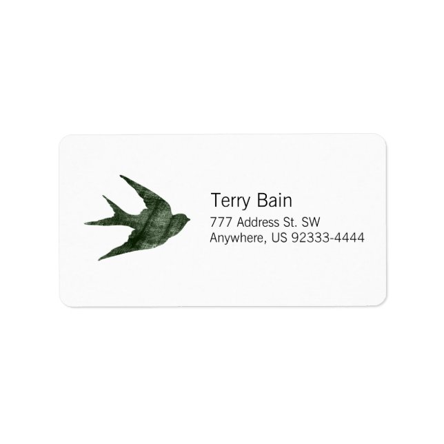 Svälj (Letterpress Stil) Adressetikett (Framsidan)