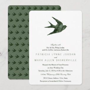 Svälj (letterpress Stil) Upprepad Elegant Inbjudningar