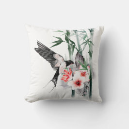 Svälj med Bamboo och blommor Classic Kudde