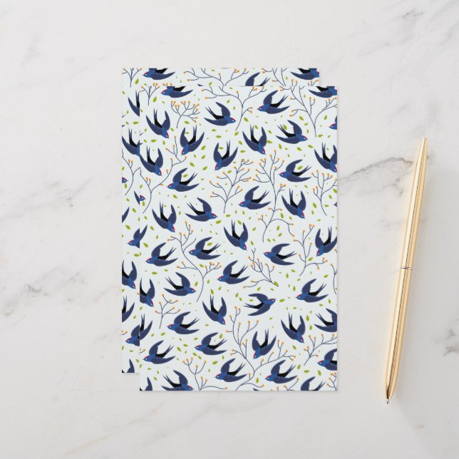 Svälj mönster brevpapper (Fram/Back In Situ)